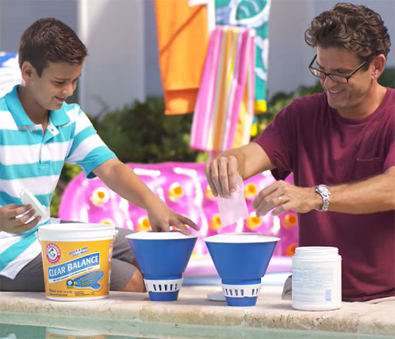 Keep your Pool Crystal Clear with ARM & HAMMER™ Clear Balance™ Pool Maintenance Tablets