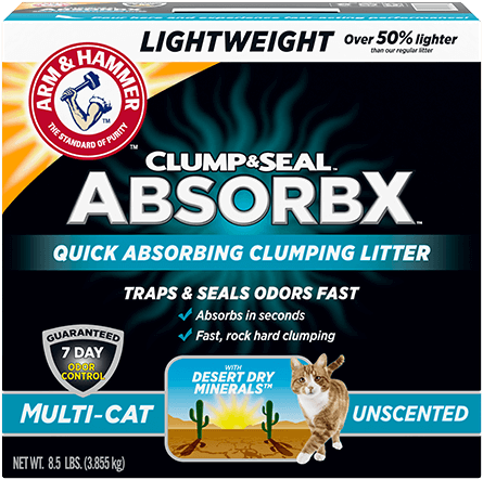 ARM & HAMMER™ Clump & Seal™ AbsorbX Lightweight Clumping Litter, Multi-Cat Unscented