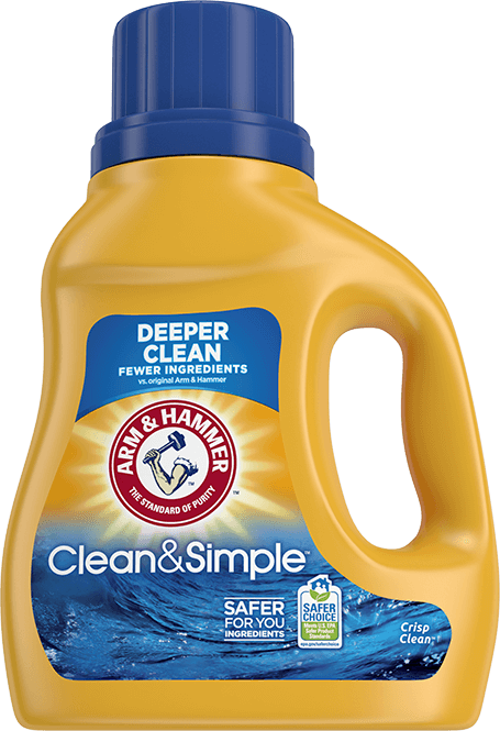 ARM & HAMMER Clean & Simple, detergente líquido para ropa Crisp Clean,  libre de crueldad, sin tintes, de alta eficiencia.