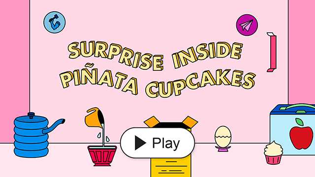 Surprise Inside Pinata Cupcakes