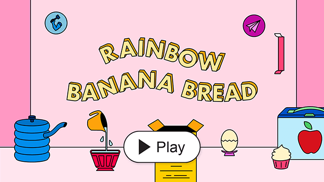 Rainbow Banana Bread